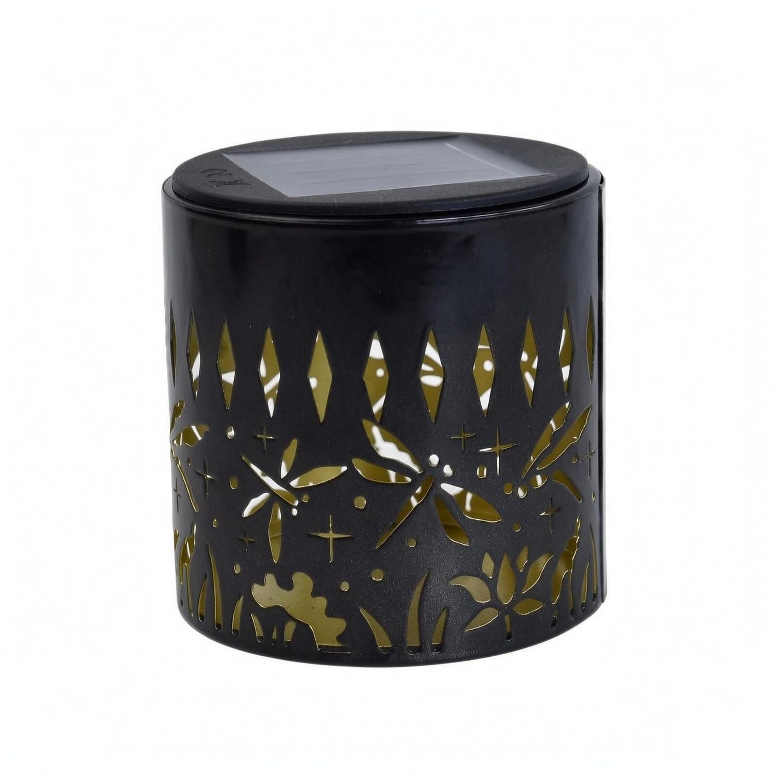 Black Cylindrical Solar Lamp Metal Solar Outdoor Lamp Energy Saving Pathway Light Portable for Garden, Patio, 1 Pack, Dragonfly | Home & Garden | Yard Garden & Outdoor Living-image-36
