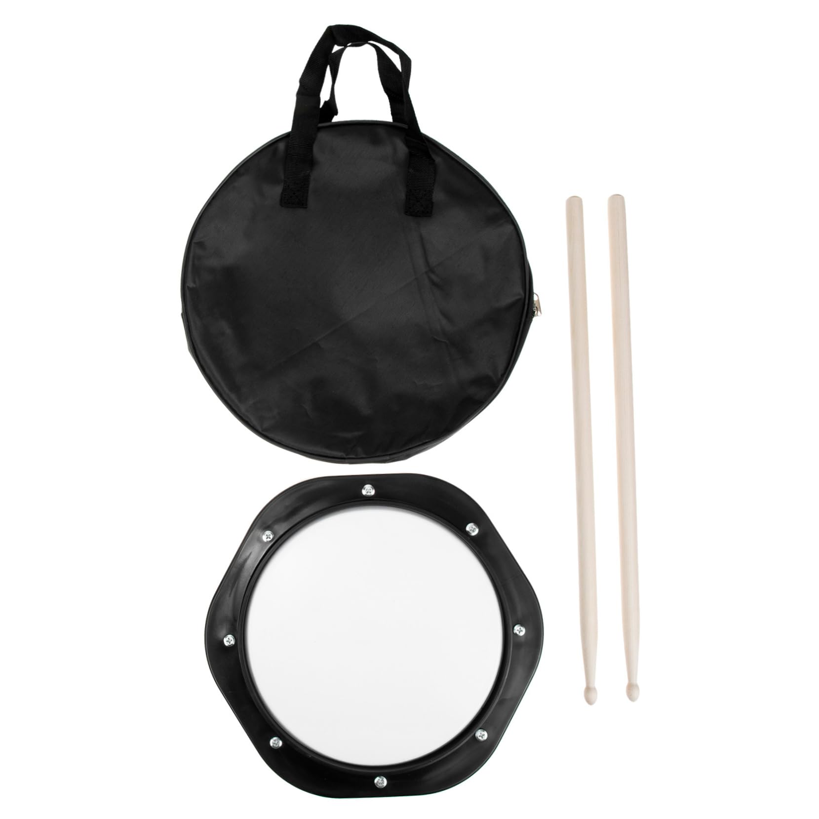 Sosoport 1Set Drum Practice Pad with Metronome Durable Rubber Drum Cushion for Beginners and Pros Convenient for Use Thigh Desktop Snare Drum Bracket Includes Drumsticks and Pouch