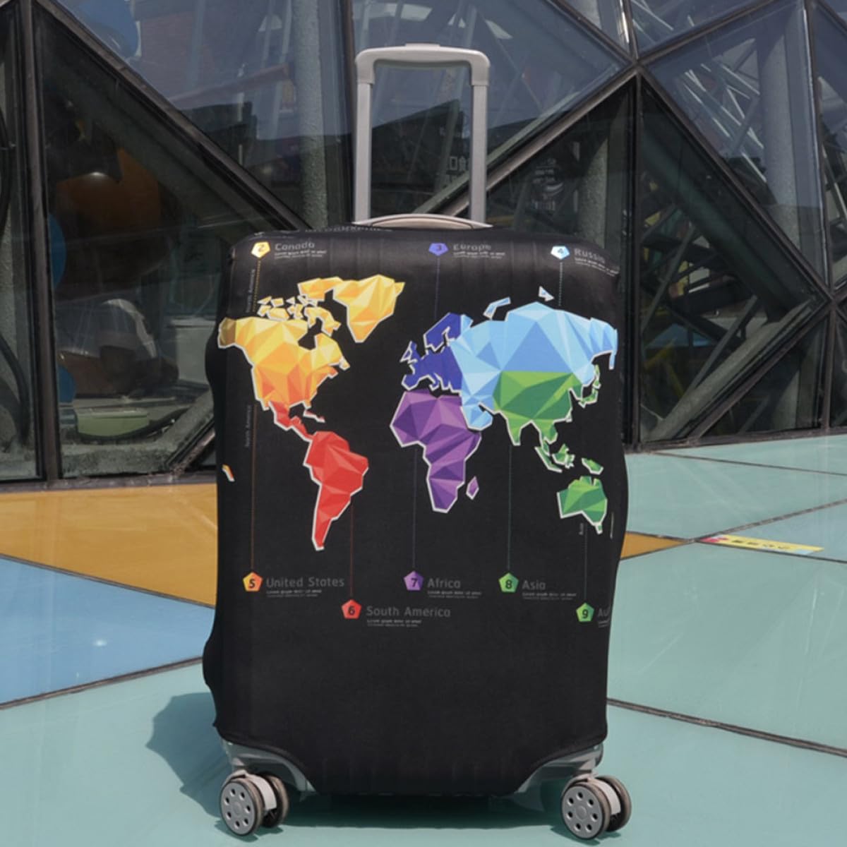 Abaodam Copri Valigia Elastico in Poliestere e Spandex Doppia Cerniera, Protezione Facile da Maneggiare per Valigie da Viaggio, Adatto per Aeroporti e Vacanze
