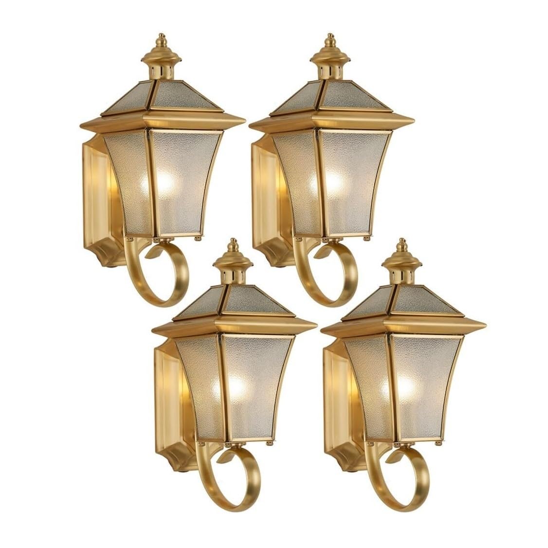 CVdrtyED Outdoor Wall Lights Brass Outdoor Wall Light Glass Exterior Sconce Weatherproof European Lamp for Garden Porch Bar Pathway Durable Porch(4-Pack)