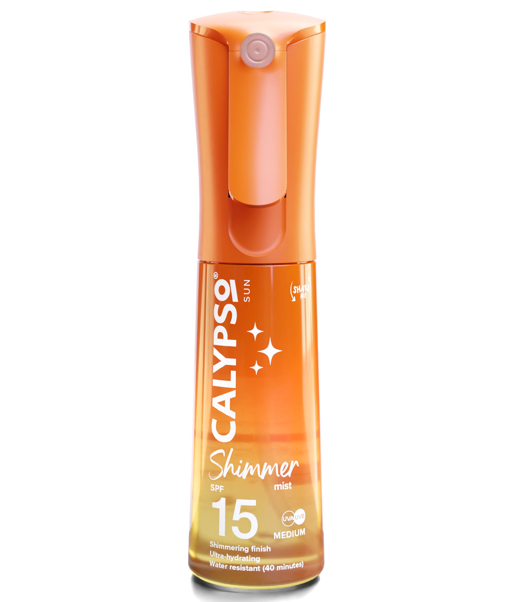 Calypso Shimmer Mist SPF15, Shimmering Finish, Protective Water Resistant Sun Spray, Non-sticky, Transparent Sunscreen, 100ml