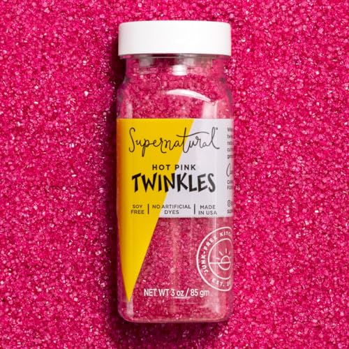 Image of Supernatural Twinkles Sprinkles, Hot Pink Sanding Sugar, Plant-Based Color, Vegan, 3oz, Made in USA
