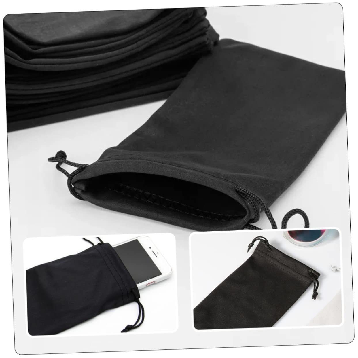 Abaodam 75pièces Pochette De Rangement pour Lunettes De Ski Lot Cordon Résistants Aux Rayures pour Masques De Ski Et Accessoires De Lunettes Pratique Et Compact