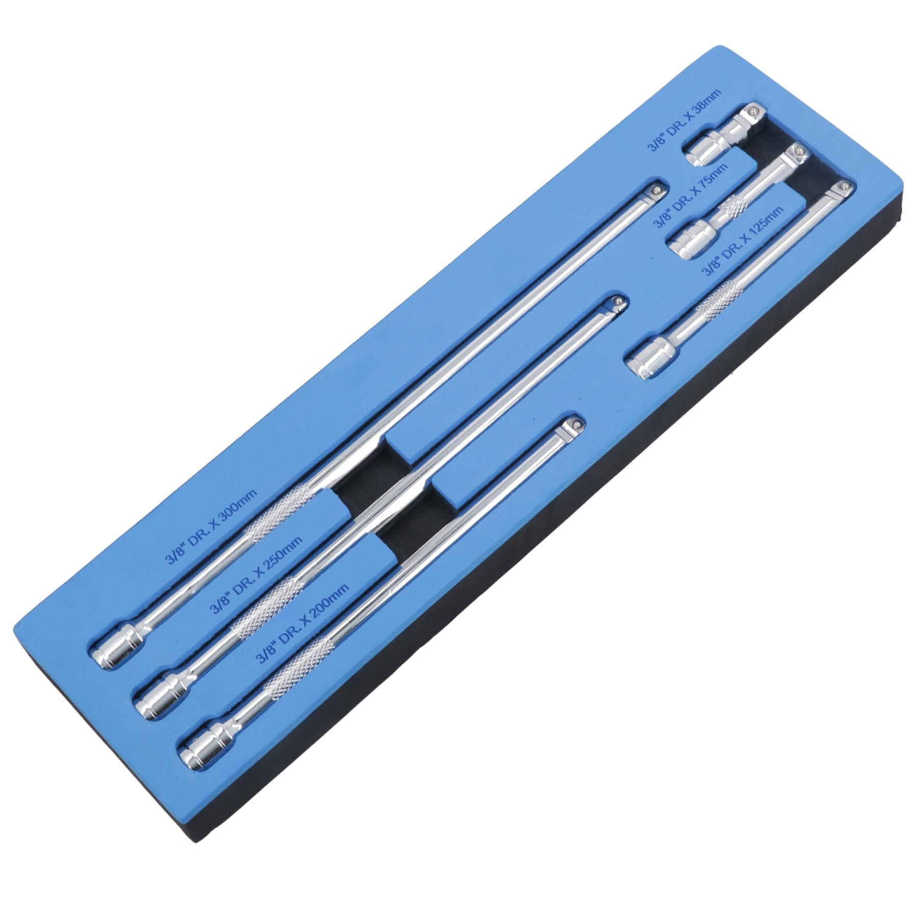 3/8"" Drive Wobble Swivel Socket Extension Bar Set 38mm - 300mm 6pc