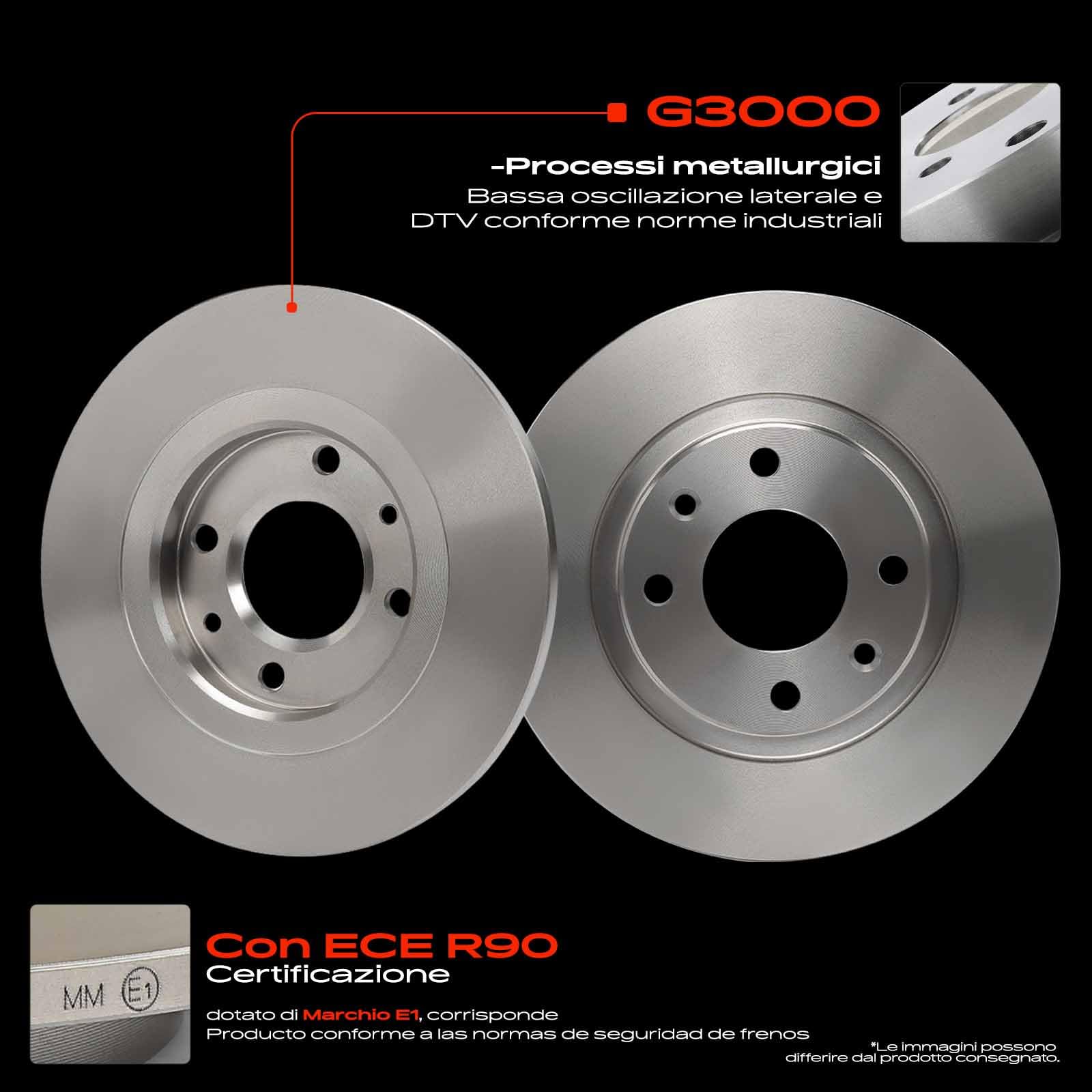 Frankberg 1 set freni incl. 2 dischi freno + 4 pastiglie freno anteriori | 4246R4; Compatibile con: C2 Enterprise JG, C3 I FC FN, C2 JM