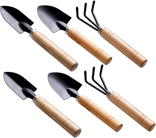 Bonsái Herramientas 6 unids/2 Sets Set Bonsái Herramienta de jardinería Paleta de mano Desbrozadora Kit de herramientas de jardinería Kit de