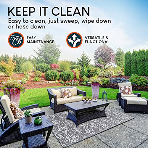 UrbanPatch RV Patio Mat | Camping Outdoor Rug Extra Large | 9x18' Thick Woven Reversible Mat | Washable Camper Carpet for Outside - Image 7