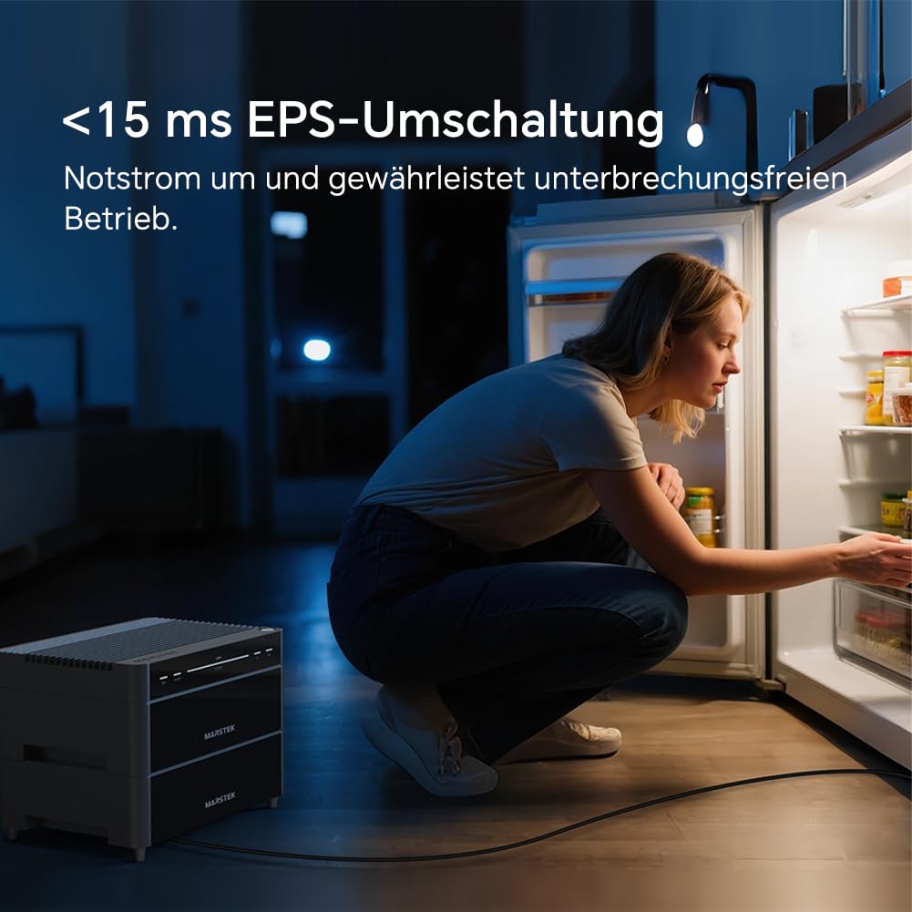 Marstek Venus A Impianto solare da balcone con batteria e inverter – Accumulo LiFePO4 da 4240 Wh, 4 MPPT, Ingresso FV da 2,4 kW e uscita da 1,2 kW, 6000 cicli, Controllo tramite app, IP65