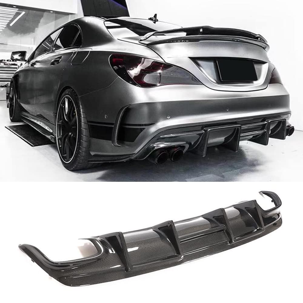 Samochód Z Włókna Węglowego Dyfuzor Tylnego Zderzaka Spoiler Deflektor Splitter Body Kit Dla Mercedesa Dla Benz CLA Klasa W117 CLA45 2016-2018