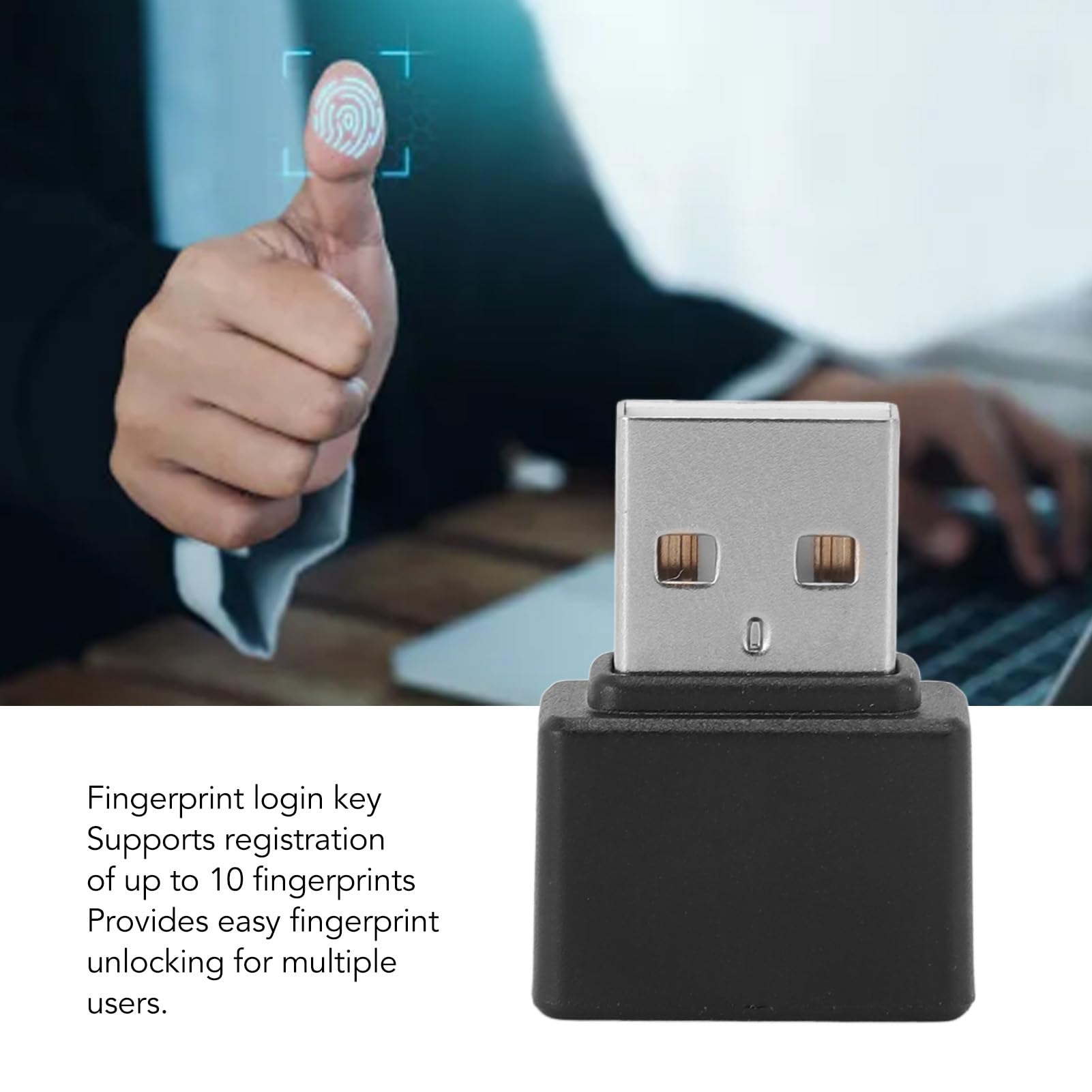 Lector Biométrico de Huella Digital para Inicio de Sesión Seguro Dispositivo de Seguridad Personal con Clave y Autenticación por Huella para Control de Acceso y Gestión de Identidad