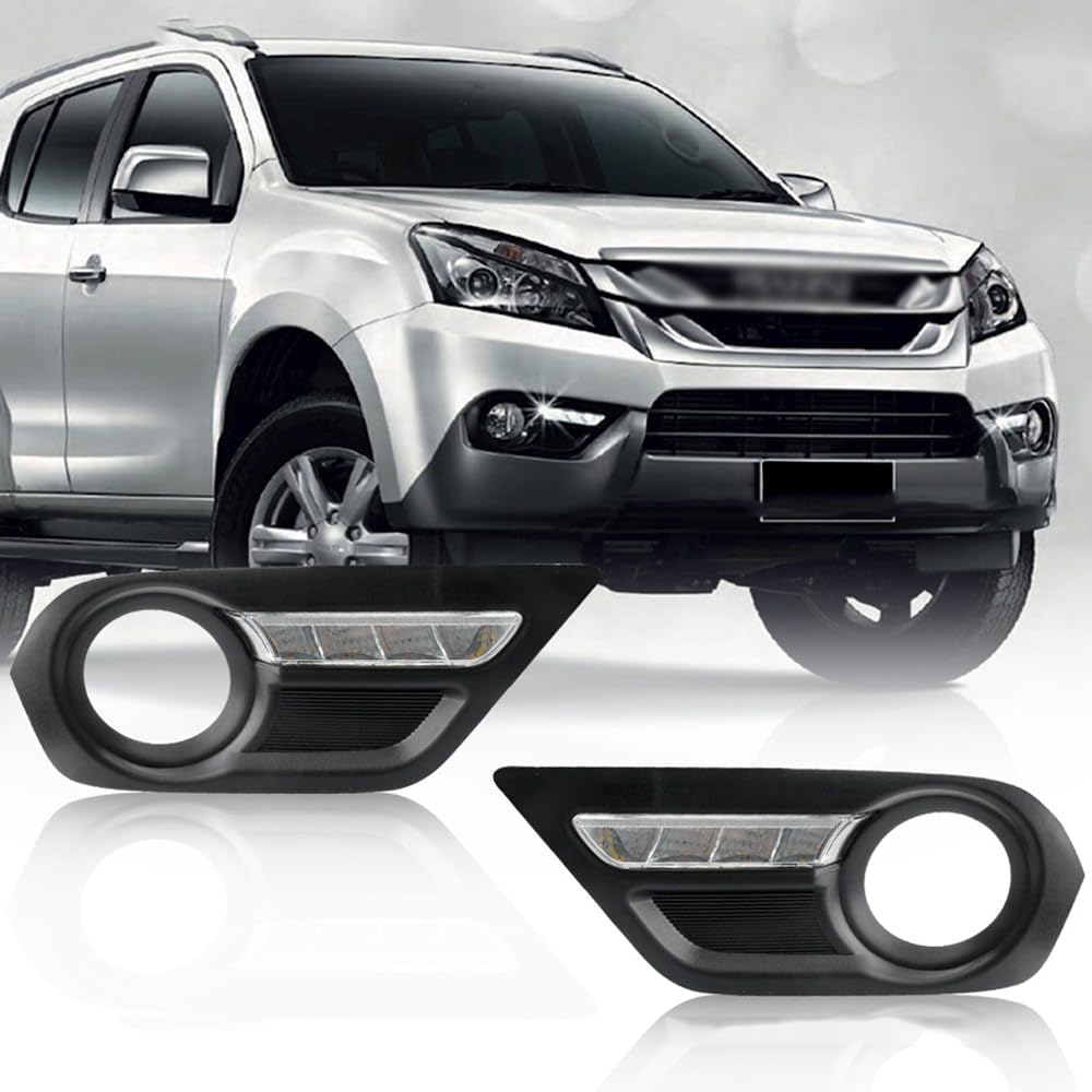 ZONTO 2PCS 19W LED Front Fog Lamp Assembly 12V Daytime Running Light White Light Front Bumper Light for Isuzu MU-X 2014 2015 2016
