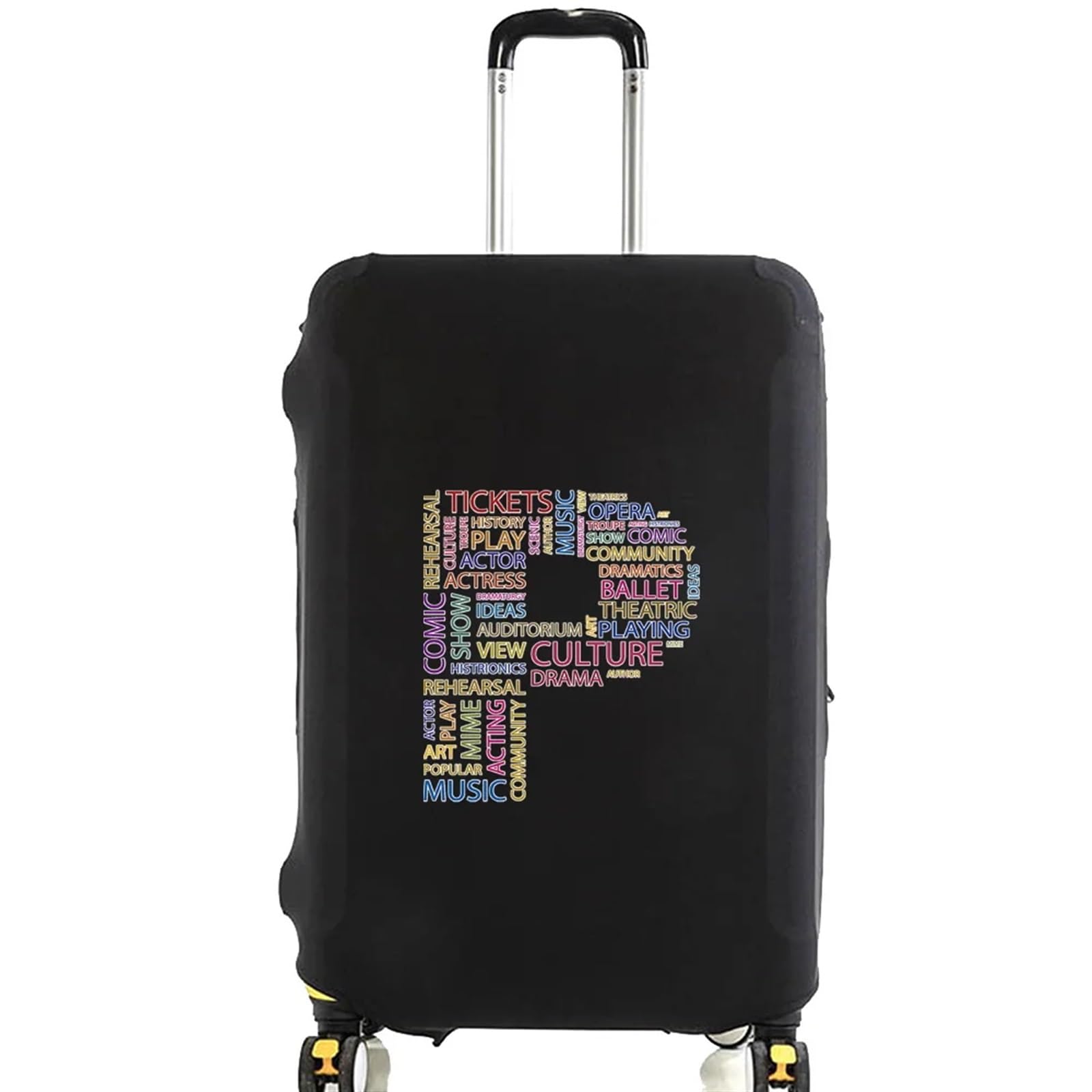 GepäCkabdeckung Mit Monogramm Elastische Gepäckschutzhülle, Buchstaben-Serie, Reisezubehör, Trolley-Reisetasche, Schutzhülle for 45,7–81,3 cm große Koffer ReisezubehöR FüR Koffer ( Color : 8text P , S