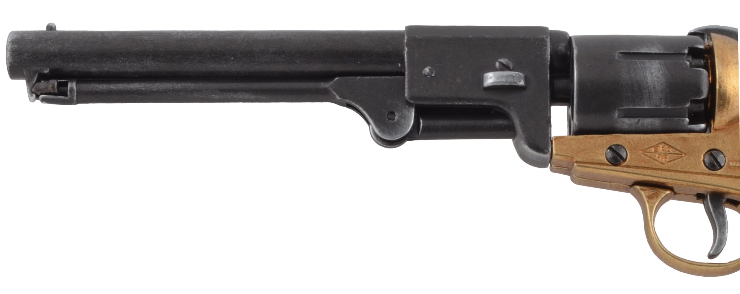 Colt Army 1860 di Grisworld, finitura grigio acciaio, in ghisa e legno, collezione Denix, 100-2083, completamente funzionante, ma non sparabile, non fornisce protezione.
