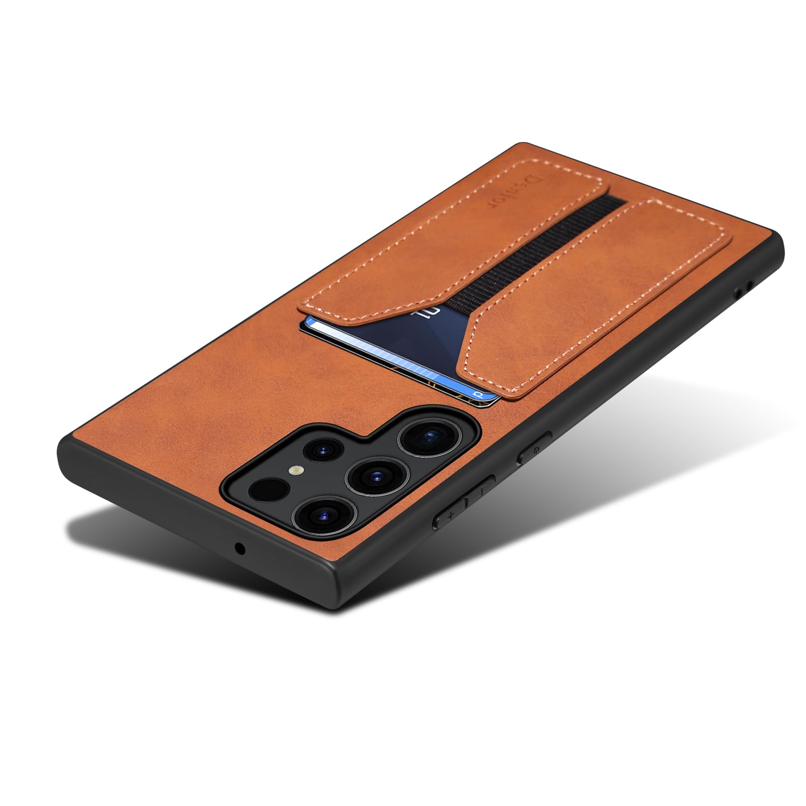 Kowauri Case for Samsung Galaxy S24 Ultra, PU Leather Wallet Case with Credit Card Slot Holder Ultra Slim Protector Case for Galaxy S24 Ultra (Brown)