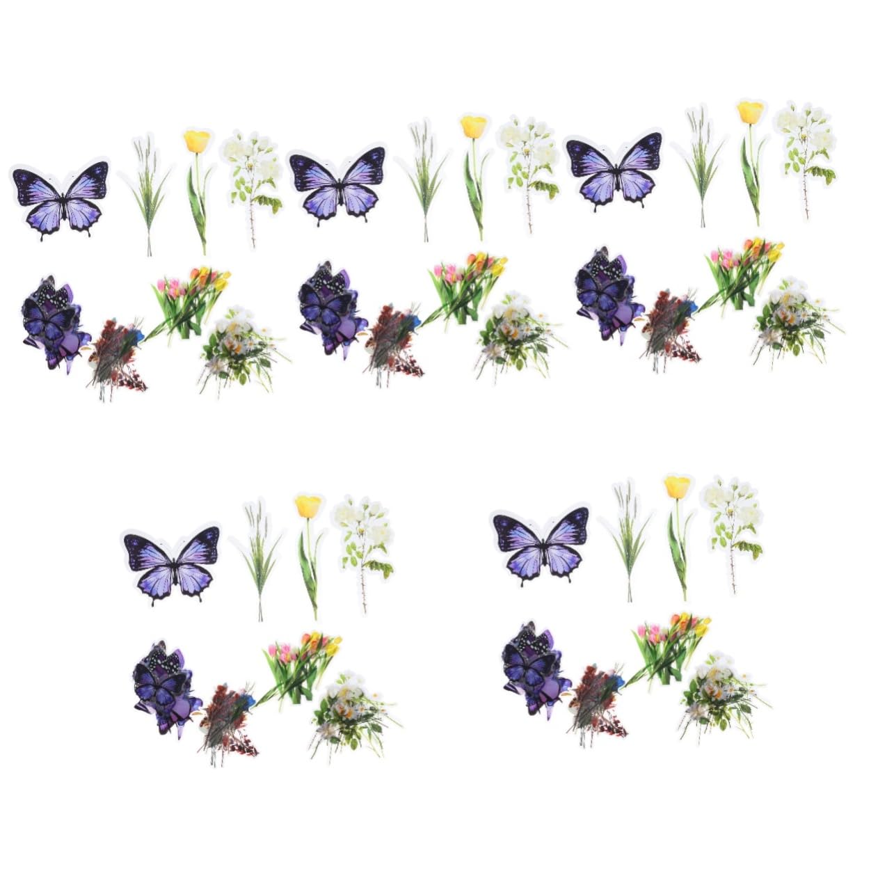 5 Pièces 4 Autocollants D'album Mignon Stickers Cintres Décorer Faveur Sacs Cordon Fleurs Autocollants Esthétique Bricolage Esthétique Stickers Ornement L'animal De Compagnie