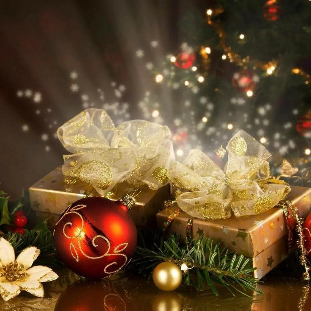 Jigsaw Puzzle 1500 Pieces Of Classic Puzzles For Adults, Golden Christmas Box And Red Balls Are Gifts For The Whole Family