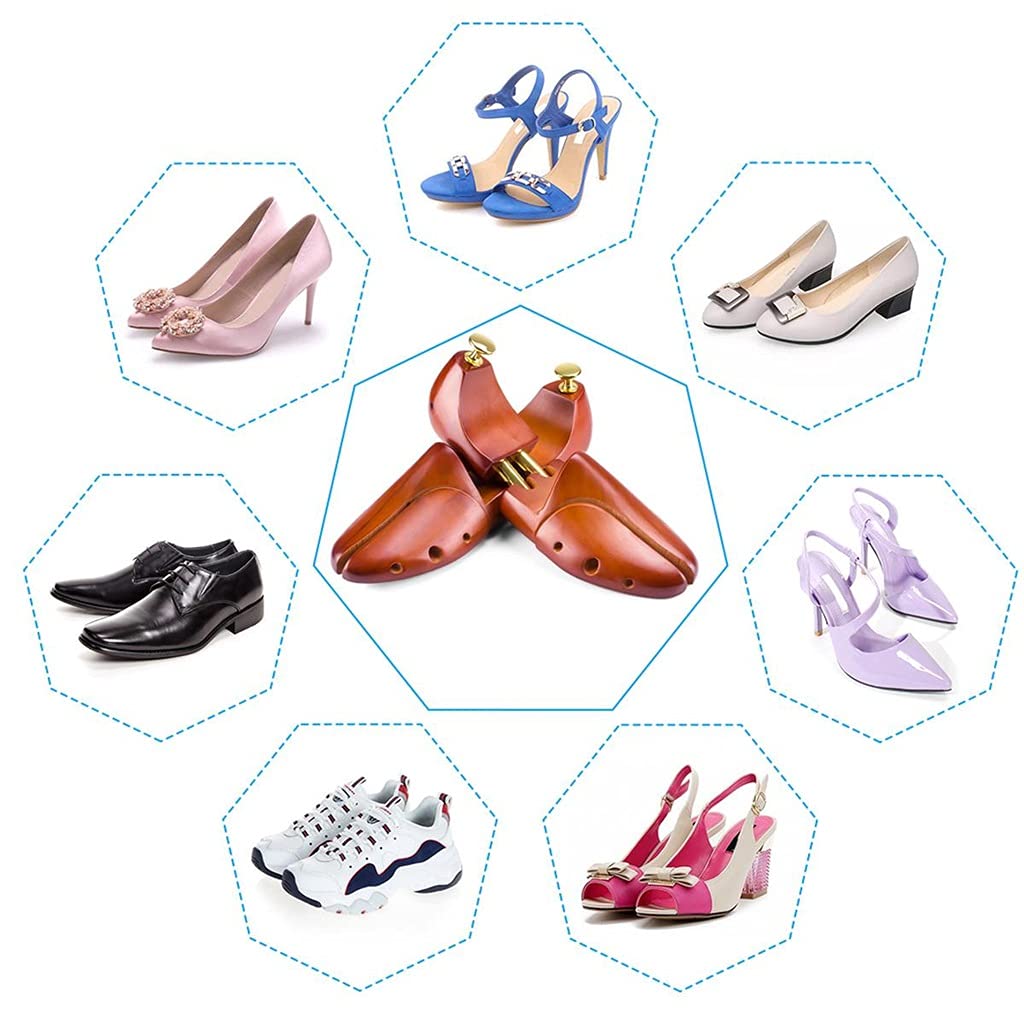 Estirador de zapatos para un ajuste cómodo, expansor de madera ajustable para varios tipos de calzado