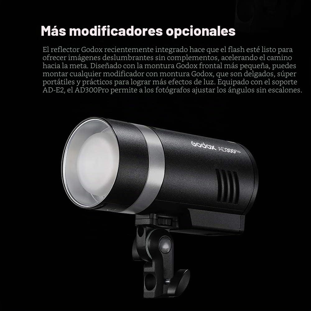 Godox AD300Pro TTL Monolight Flash extérieur – 300 W 2,4 G TTL Flash stroboscopique monobloc 1/8000 HSS 320 Full Power Pop 5600 ± 100 K Couleur Stable 12 W
