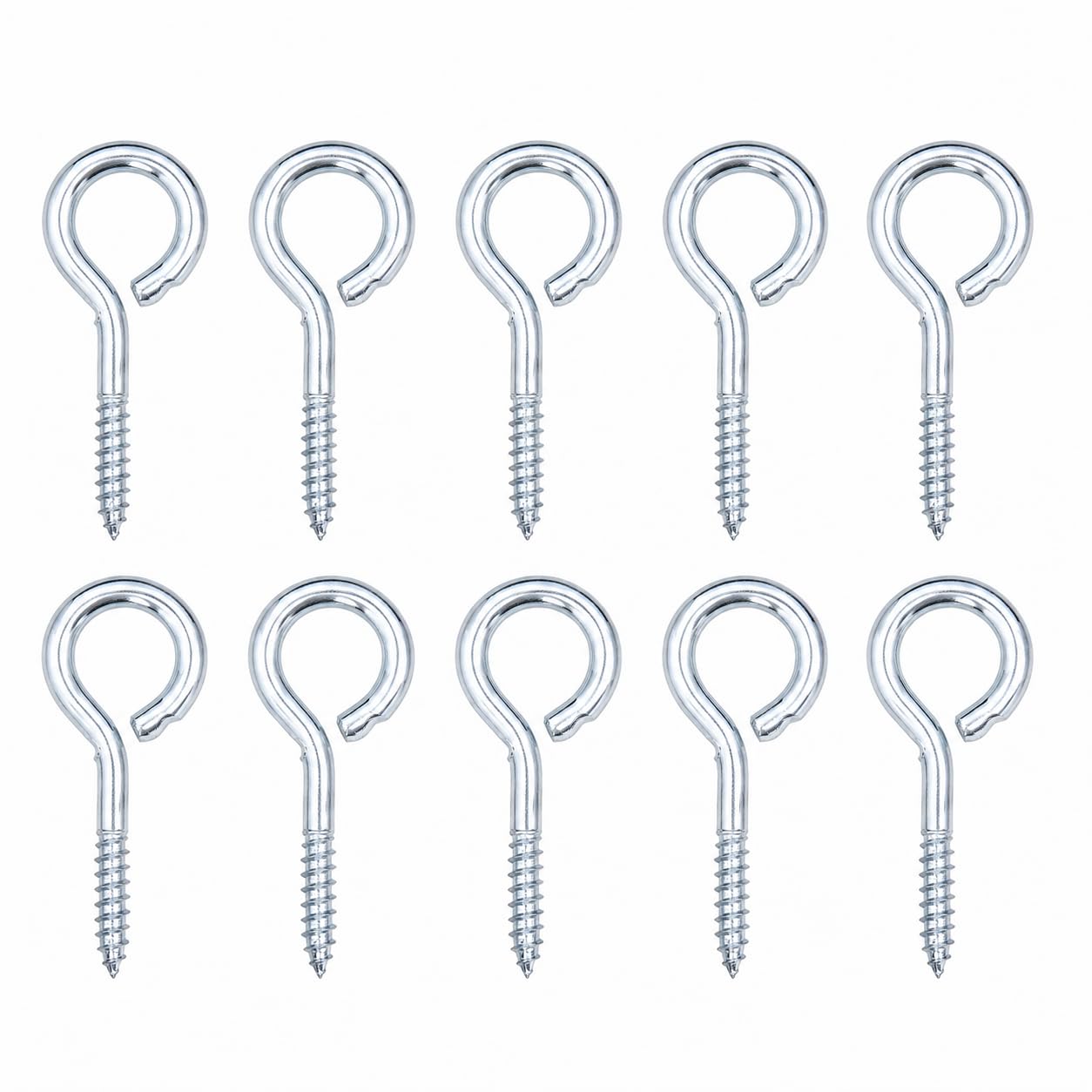 Zinc Plated Steel Screw Eye Hook with Open Loop, Silver, 24 | Wood Screw Thread, Corrosion Resistant, Ceiling Hanging, Silver Finish, Heavy Duty-image-15