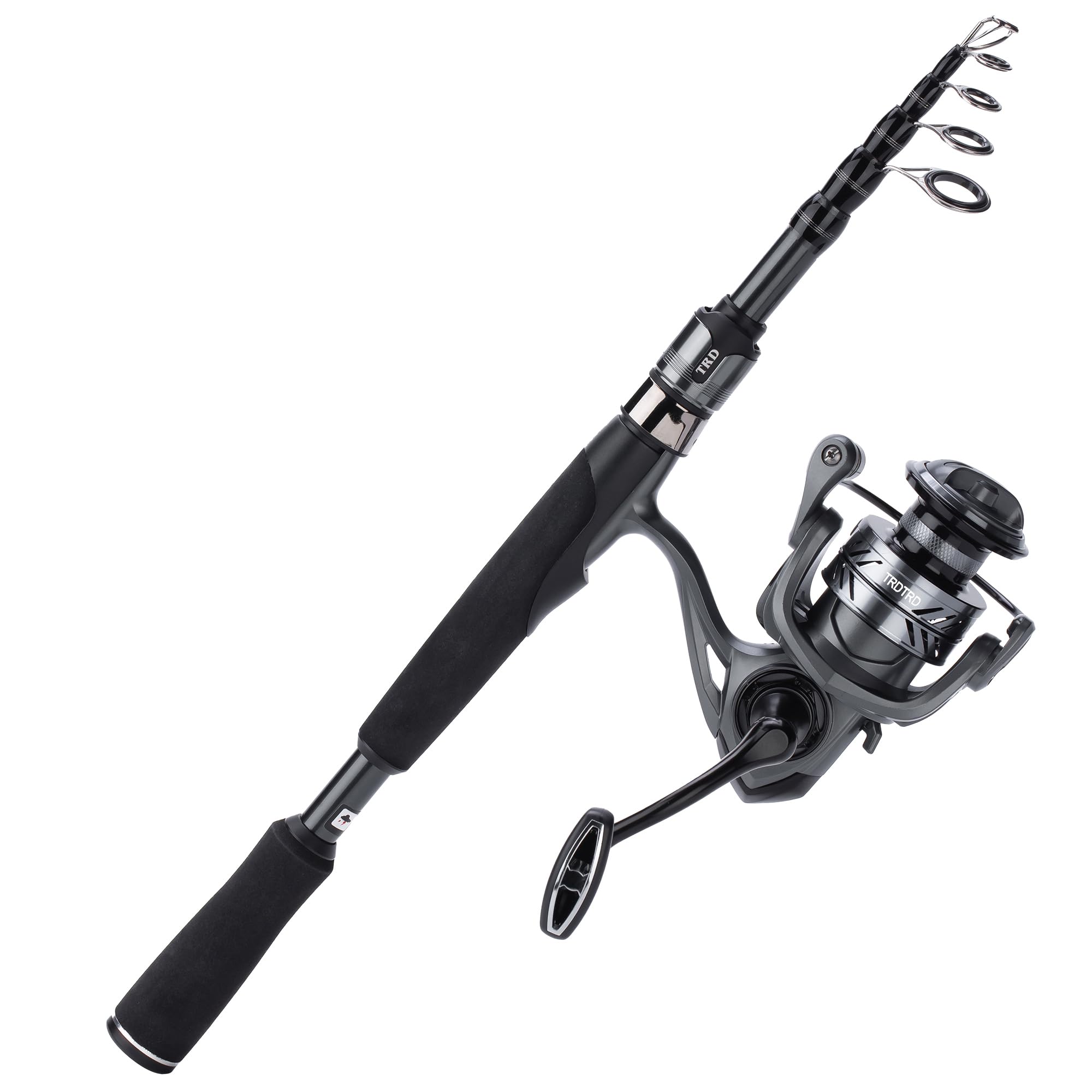 Fishing Rod and Reel Combo Kit—Telescopic Fishing Rod, Collapsible Fishing Rod, Portable Fishing Set, 4.2oz Carbon Fiber, 5.2:1 Anti-Twist Reel, Freshwater/Light Saltwater