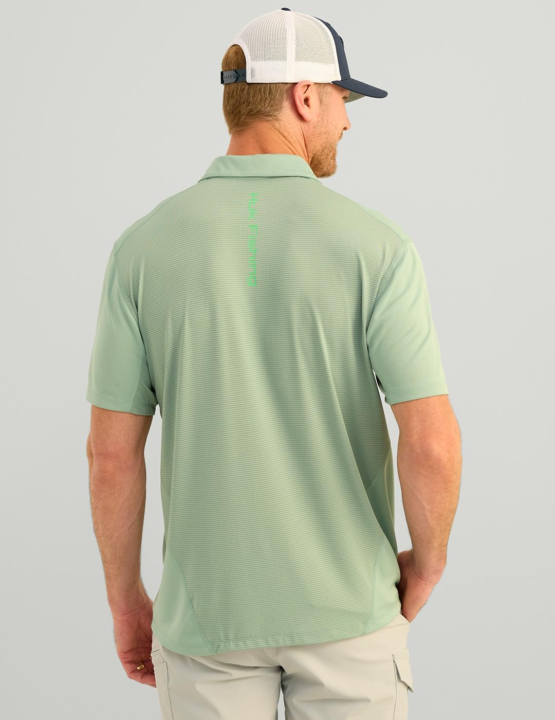 HUK Mens Icon Polo Fishing Shirt with +50 UPF Sun Protection, Ocean Blue, 3X-Large