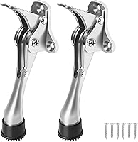 Vista 15 de Tope de puerta de 6 pulgadas con punta de goma antideslizante, soporte inferior resistente de un solo toque, tope de puerta de metal ajustable