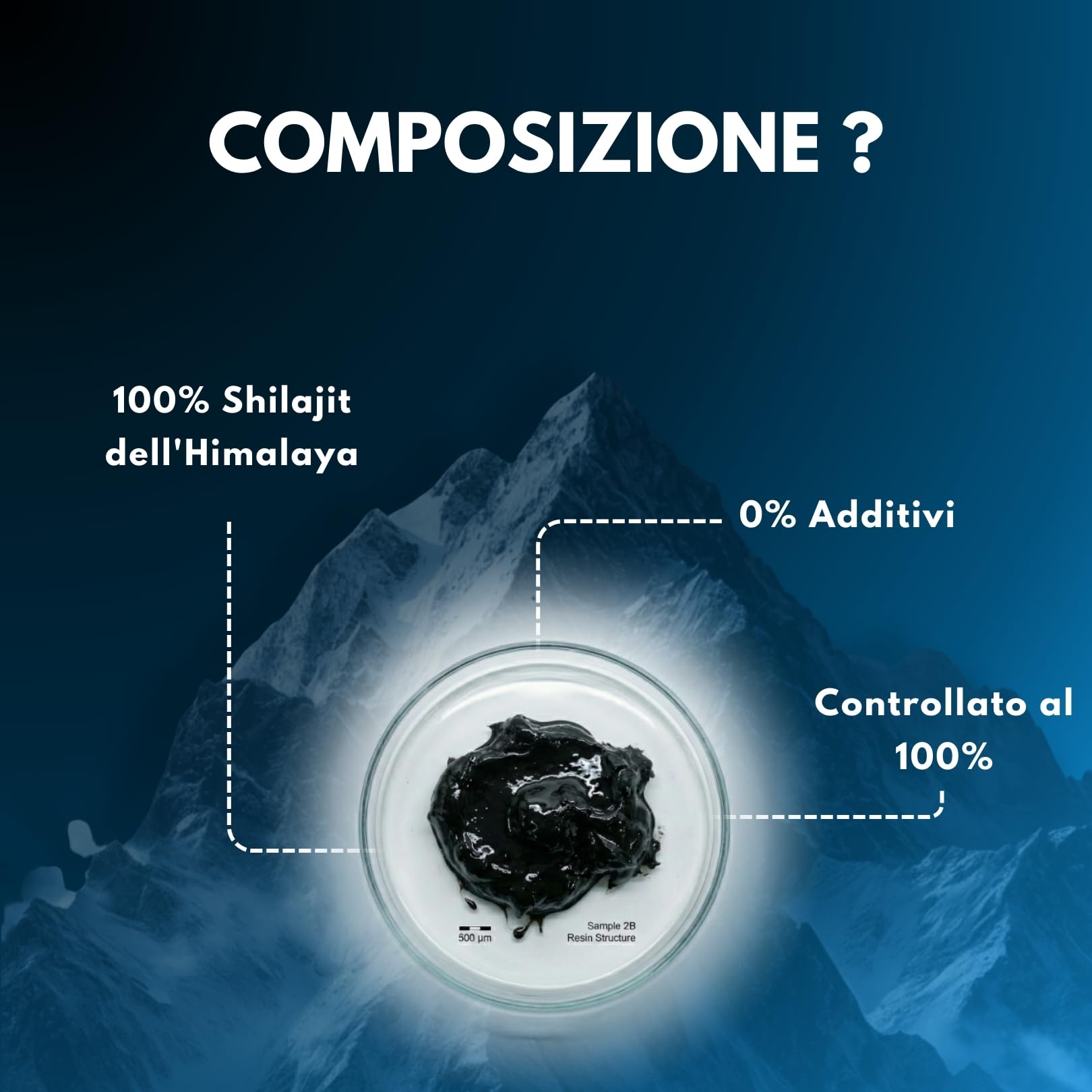 Resina di SHILAJIT dell'Himalaya ✦ 100 Porzioni ✦ Alta Quota ✦ Senza Metalli Pesanti ✦ Senza Contaminazioni ✦ Ricco di Oligoelementi ✦ Rapporto 60:1 ✦ 100% Naturale ✦ Senza Trattamenti Chimici ✦