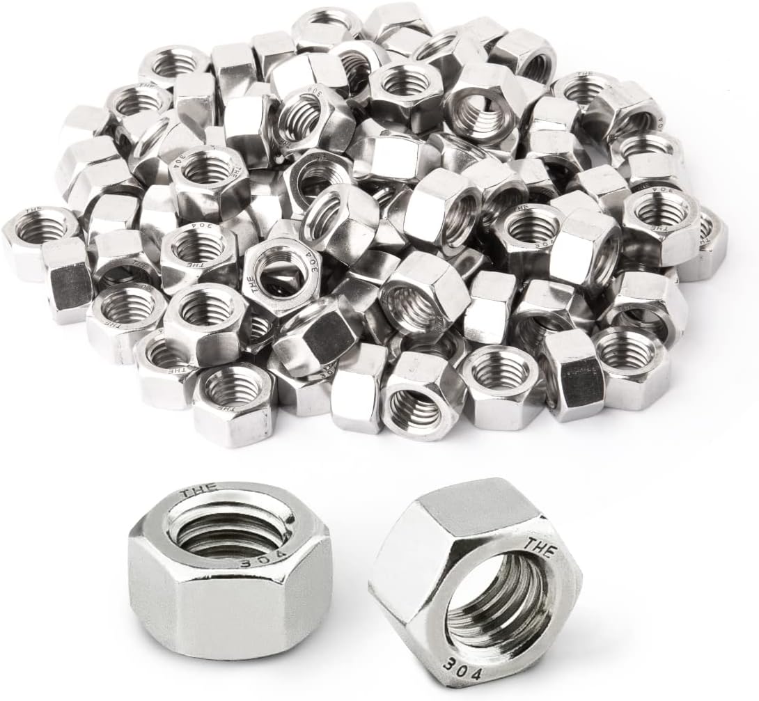 POWERTEC QLN1107 1/2"-13 Stainless Hex Nut – 100 Pack