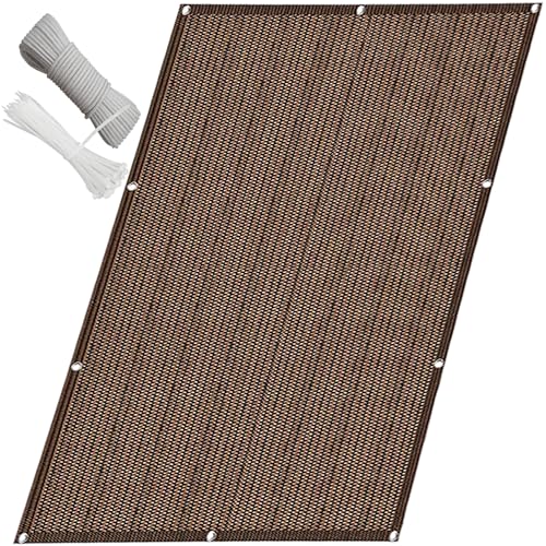 QINLIQIN Garten Sonnensegel 120 x 290 cm Balkonschutz Balkonabdeckung Windschutz Sonnenschutz mit Befestigungsschnur Kabelbinder für Terrassen Swimming Pool, Braun