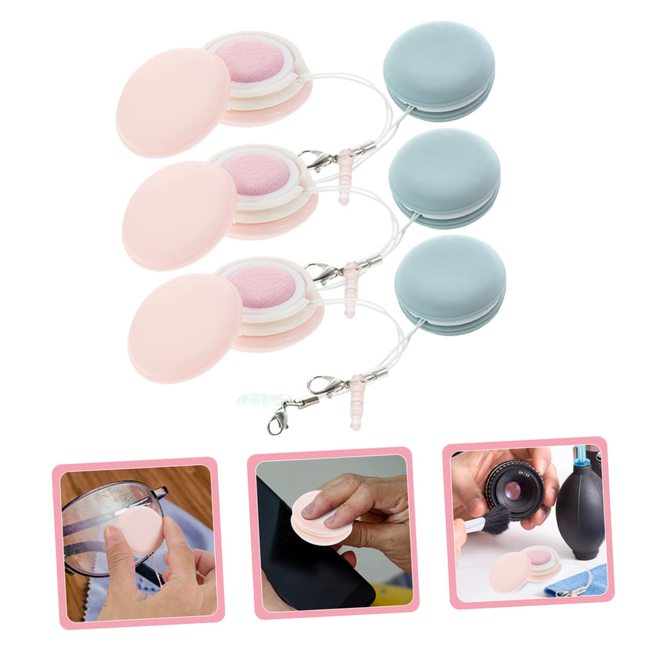FRCOLOR 3 Sätze Makronen-reinigungstuch Reiniger-spray-elektronik Brille Mikrofaser Lösung Bildschirmreiniger Bildschirm Cleaner Gläser Wischt Bildschirmreinigungstücher Stoff 6 Stück * 3