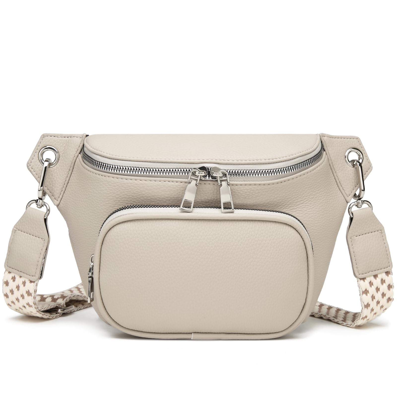 MYHOZEESling Bag Crossbody Backpack Purse - 2 in 1 Leather Cross Body Bag Fanny Pack with 2 Removable Strap Large Chest Shoulder Bag
