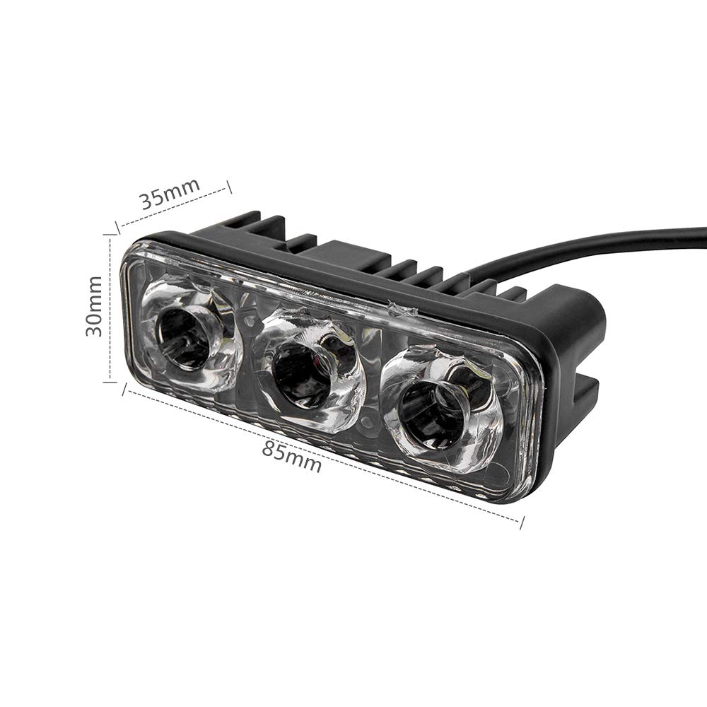 Riloer 2 szt. 12V Samochód LED Światła Do Jazdy Dziennej, Białe Oświetlenie Uniwersalne Światła Przeciwmgielne DRL, Wodoodporna, Odporna na wstrząsy Pyłoszczelna Super Jasne