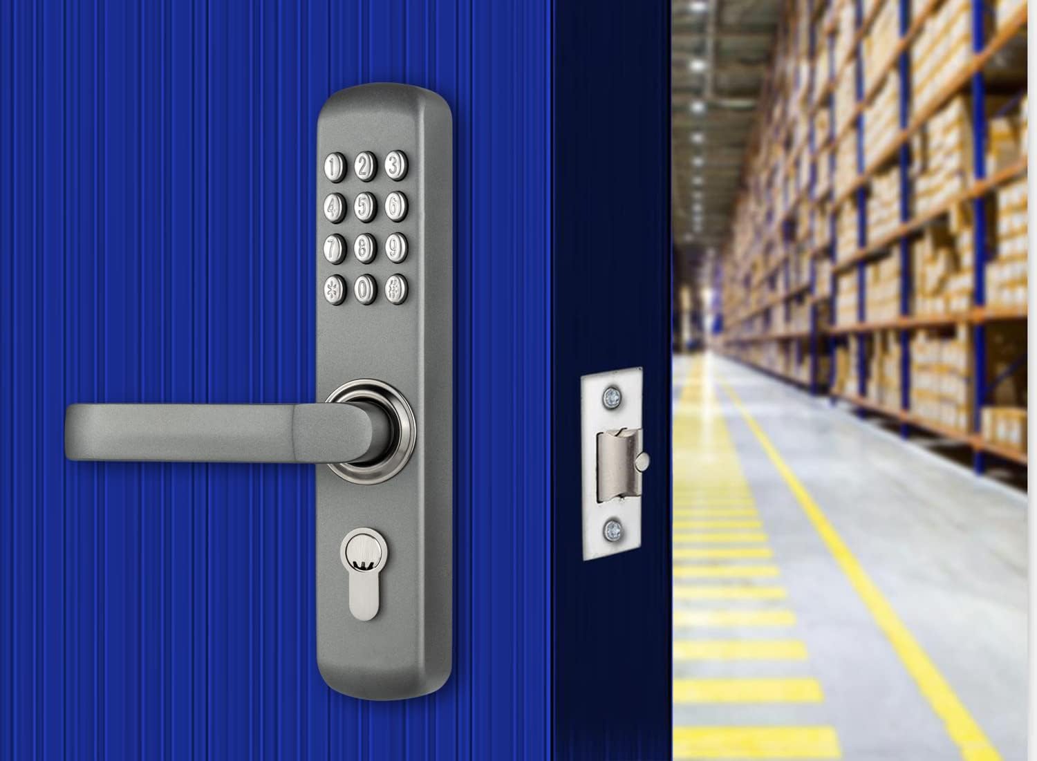 Mechanical Door Lock MX230B - both Keyless Keypad or Mechanical Key Entry, Water & Heat/Fire Proof, 100% Mechanical, good for Indoor & Outdoor, Black