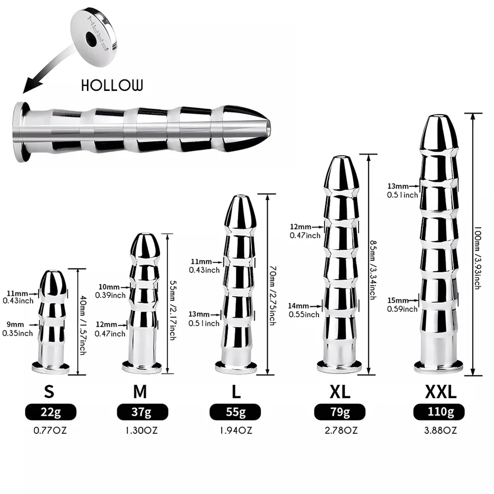 Edelstahl Harnröhren Dilatatoren Hohl Penis Katheter 5 Größen Metall Plug Urethral Dilator Stimulation Sounding Masturbation Prinzenzepter Sexspielzeug For Männer