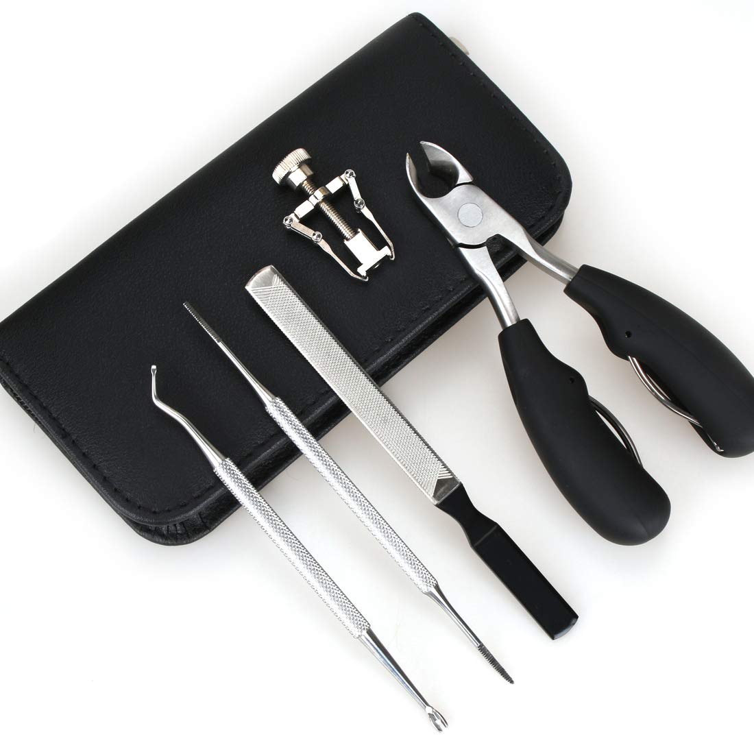 5Pcs Ingrown Toenail Tool,Upgraded Toenail Clippers for Thick Toenails,Toenail Correction Tool,Nail Lifter,Nail File,Cuticle Trimmer Remover for Thick or Ingrown Toenail