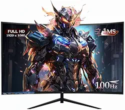 Monitor Curvo 27 Polegadas100Hz Full HD LED – Tela 1500R, 1MS, 98% sRGB, HDMI/VGA, Adaptive Sync, Ajuste de Inclinação e Filtro de Luz Azul para Jogos e Home Office (Polegadas, 27)