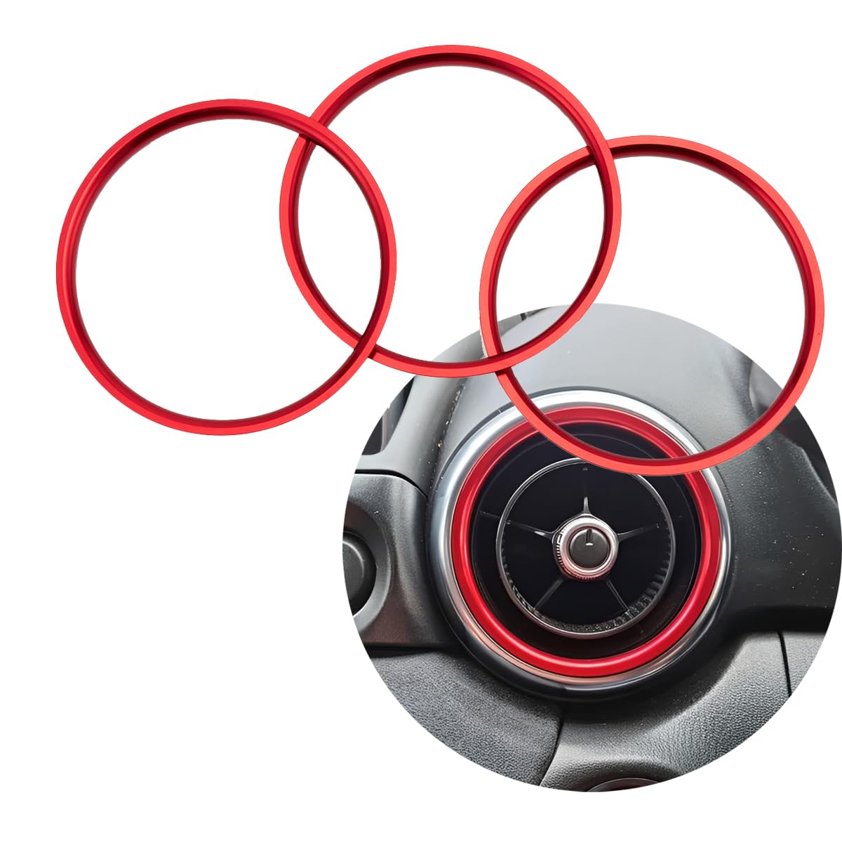 Red Car Air Conditioner AC Vent Outlet Ring Trim Fit for Mazda MX-5 MX5 Mazda 2 CX-3 CX3 RF ND Car Accessories