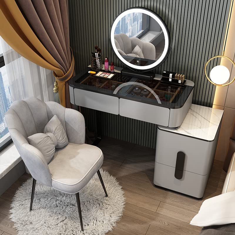 ドレッサー 北欧風 ガラス天板 80cm 鏡台 【公式通販】