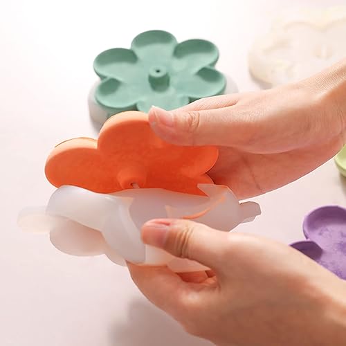Miniatura 4 de BOOWAN NICOLE Molde de silicona para incienso de hormigón en forma de flor, herramientas de molde para hacer bricolaje de cemento, decoración del