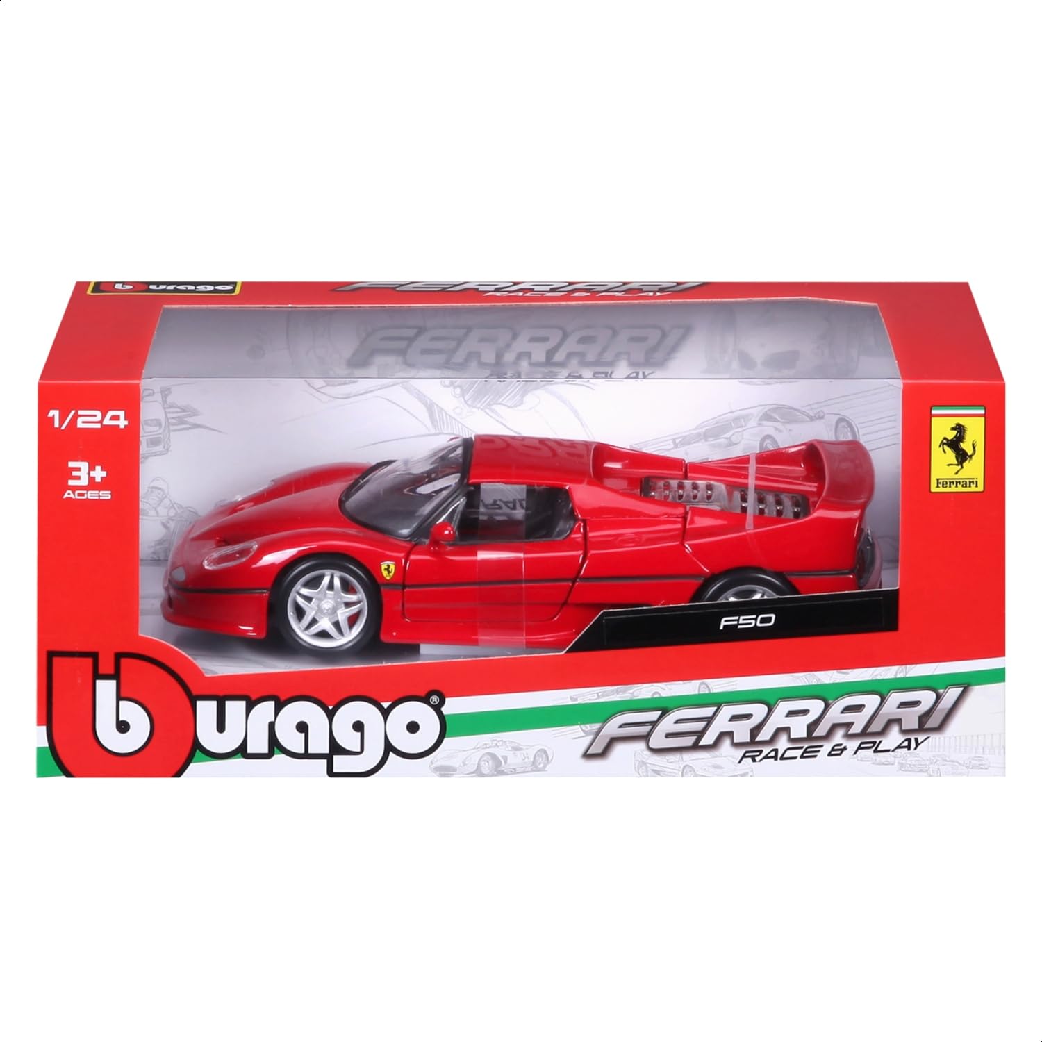 Bburago 18-26010 - Ferrari F50 (posortowane kolorystycznie), czerwony