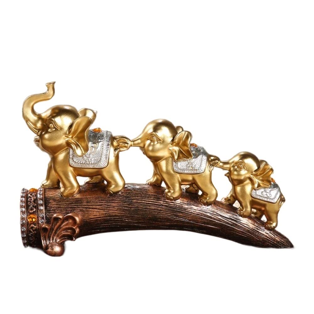 Adorno de elefante Regalos de elefante Adornos de animales Estatua de elefante retro Resina hecha a mano Marfil Familia de animales Escultura Decoración Novedad Arte y artesanía Presente Accesorios de