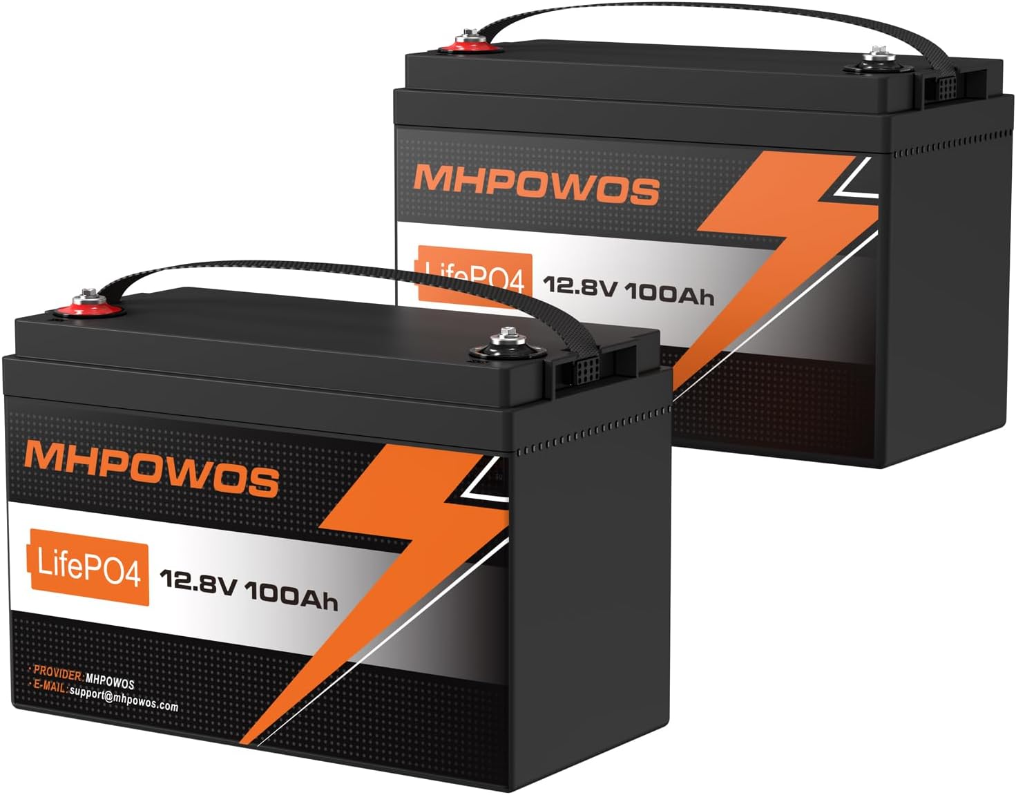12.8V 100Ah Deep Cycle LiFePO4 Lithium Battery 2 Pack for RV, Marine, Solar, Trolling Motor, Off-Grid, 100A BMS with Low-Temp Protection, Group 31, 1280Wh, 15000 Cycles(10-Year Lifespan)