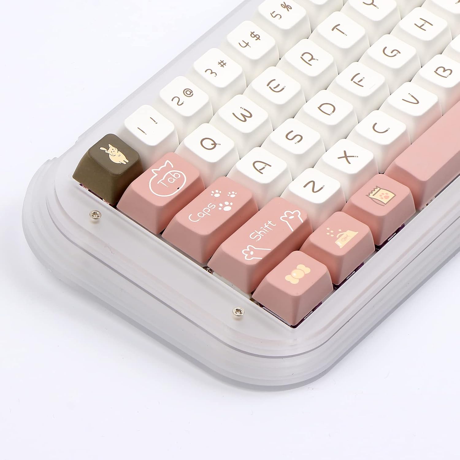 EPOMAKER Mini Cat 64 60% Hot Swappable Acrylic RGB Wired Mechanical Gaming Keyboard, VIA Programmable with Dye Sublimation PBT Keycaps for Mac/Win/Gamers(MIA Keycaps, Epomaker Budgerigar Switch)