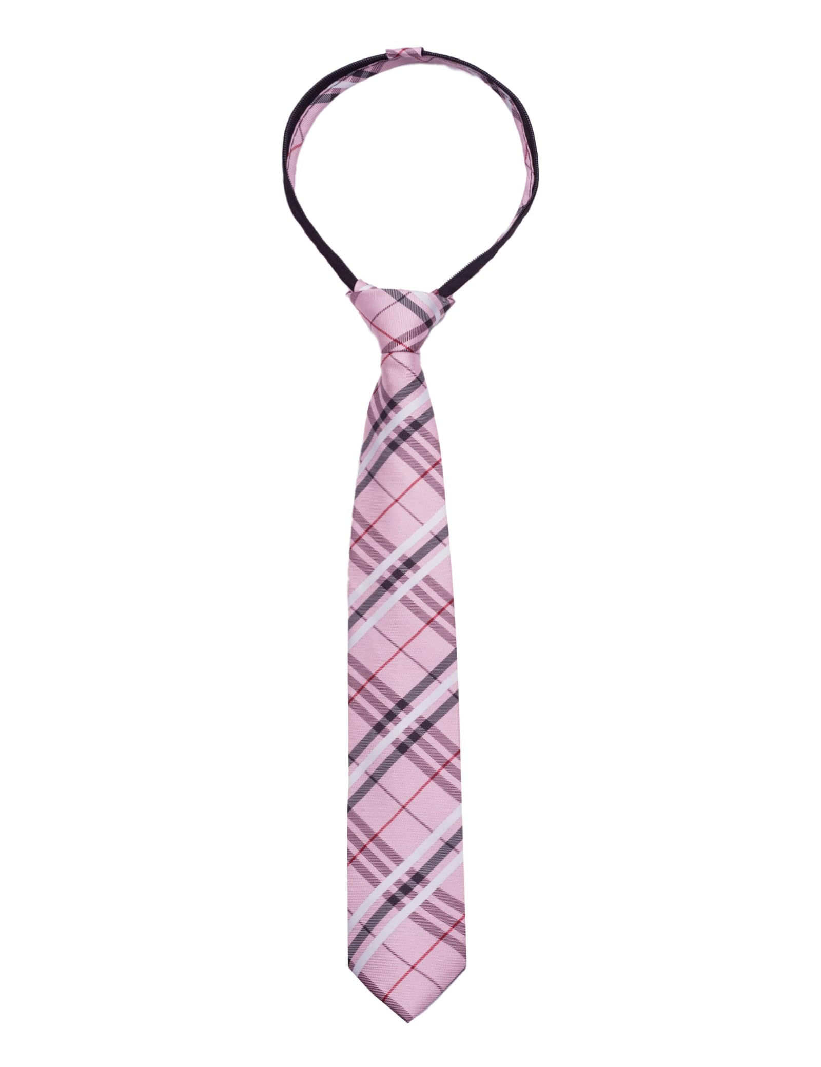 Alizeal Boys 15inch Length Novelty Woven Stripe Neckties for Age 8-14, Pink Stripe