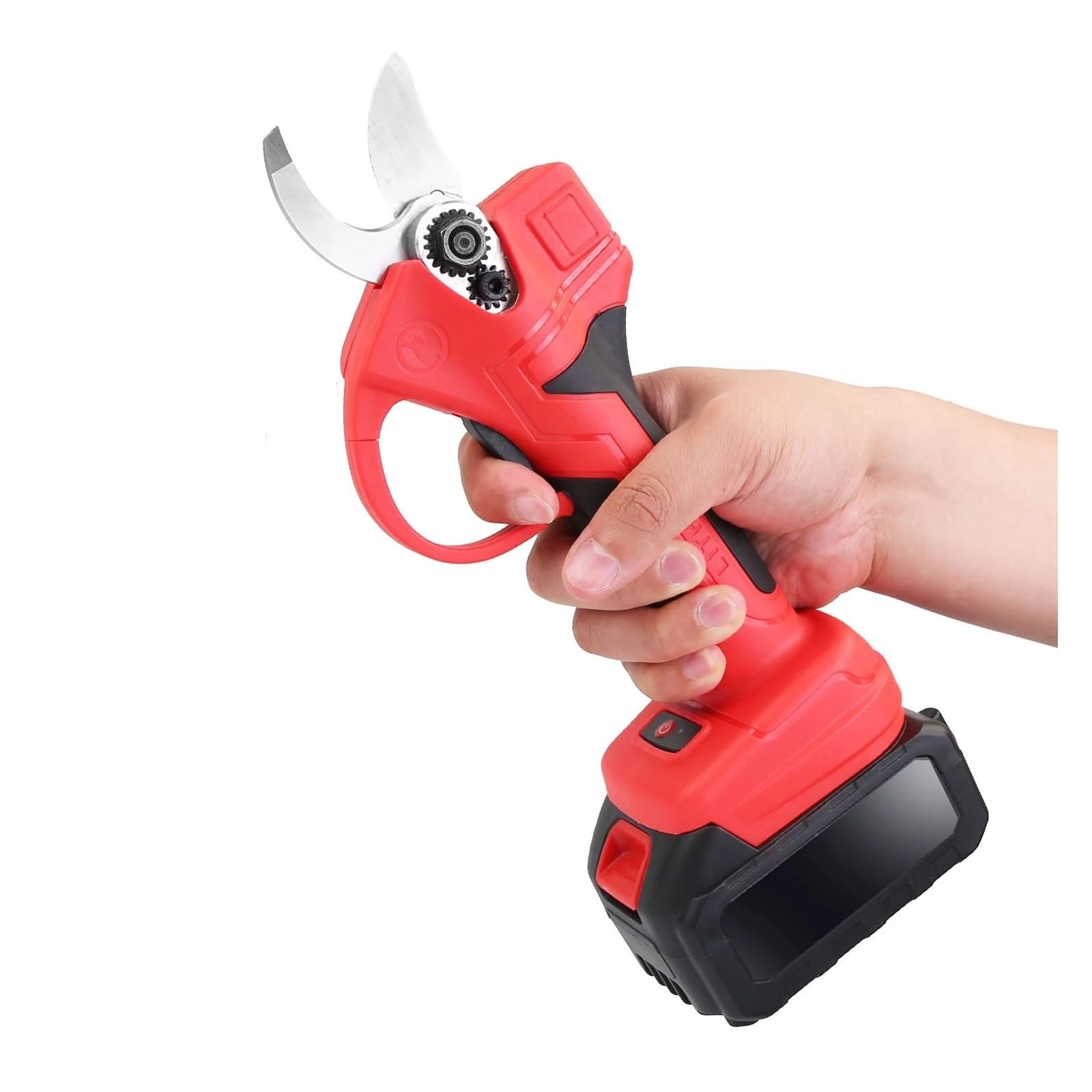 21V Electric Pruning Shears Cordless Tree Pruner Branch Cutter Gardening Scissors Red