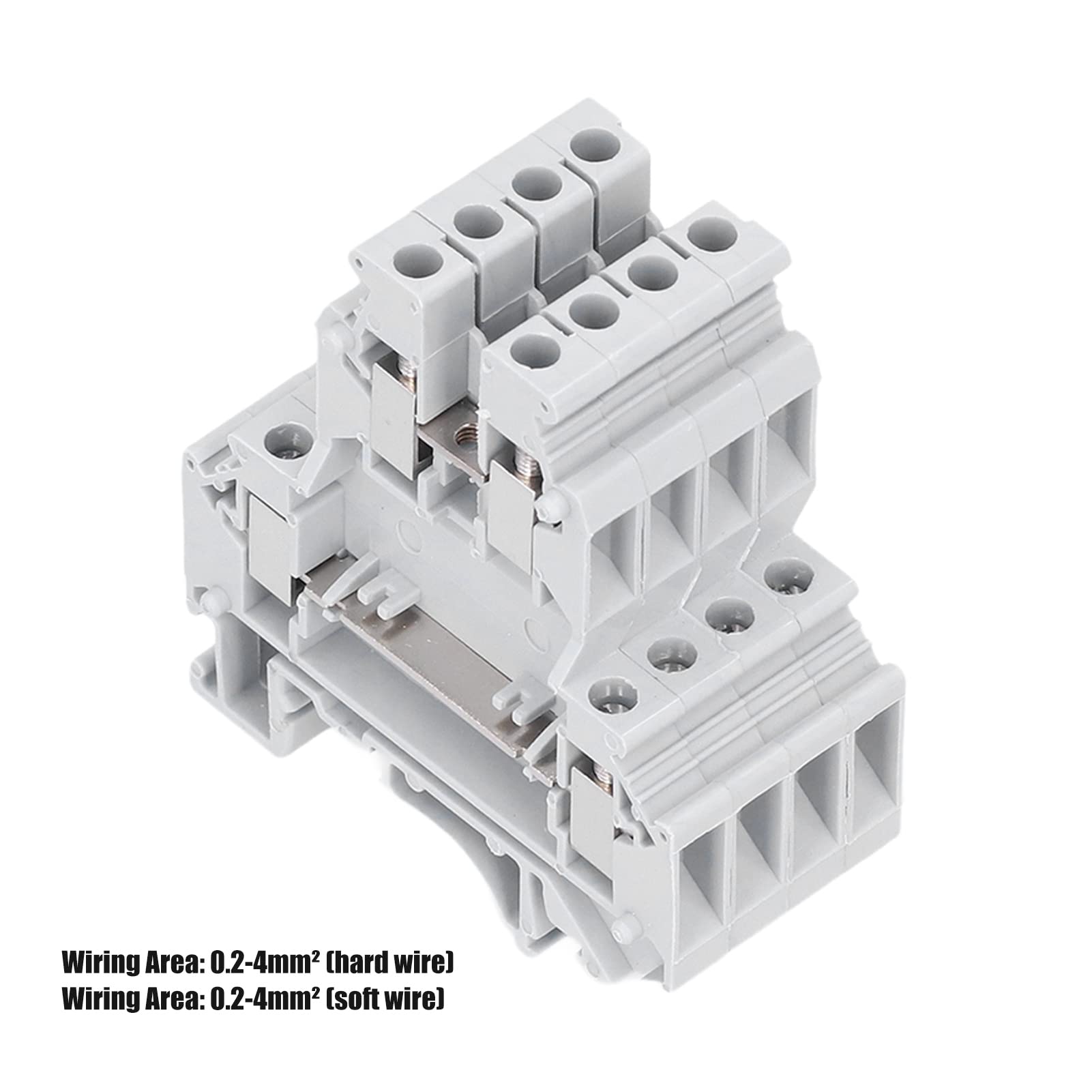 Eujgoov 100pcs DIN Rail Terminal Blocks DIN Rail Mount Terminal Dual Row Screw Terminal Block 500V 32A