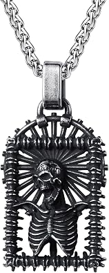 Skull Necklace Stainless Steel Gothic Punk Skull Pendant Necklace Jewelry for Men Boys