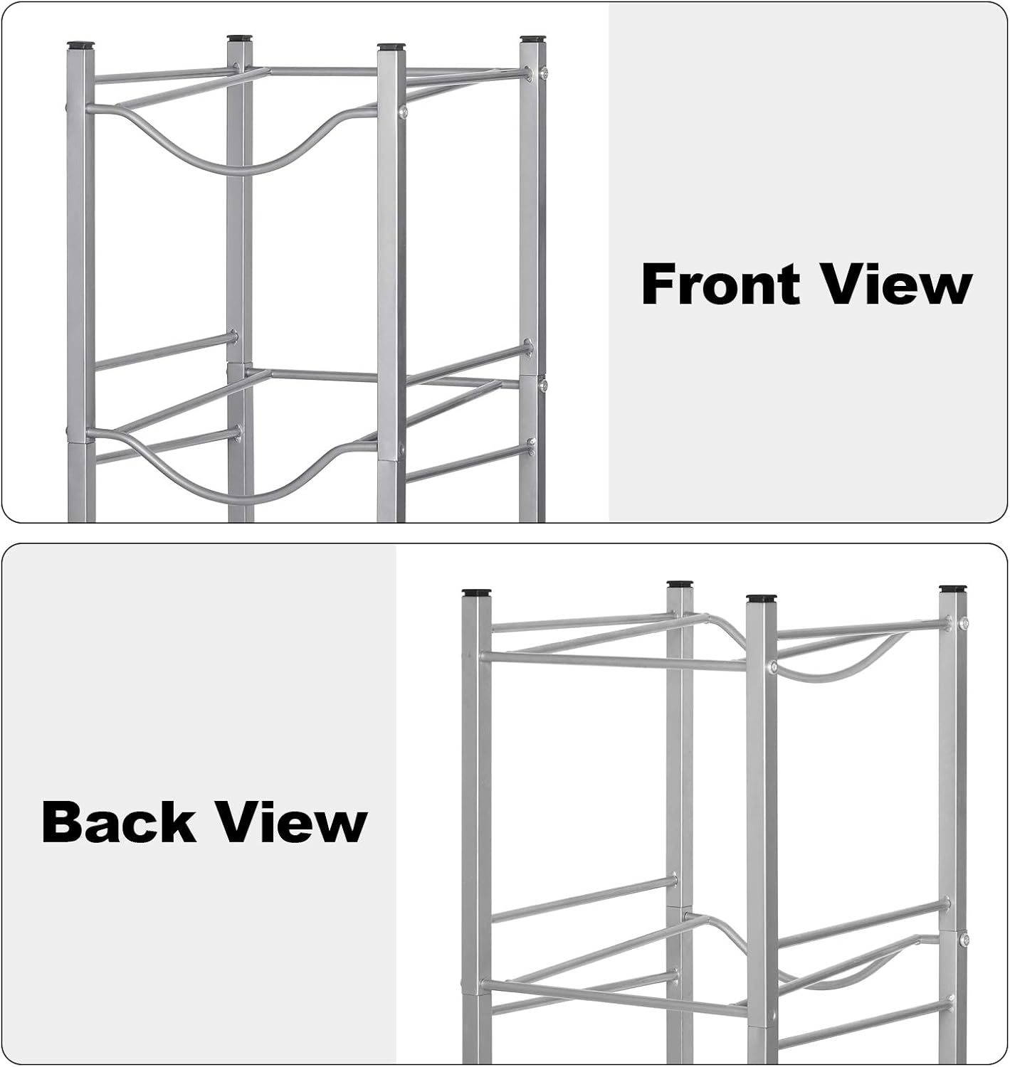 HAITRAL Water Gallon Jug Holder, 4 Tiers Heavy Duty Water Bottle Buddy Display Rack, Silver