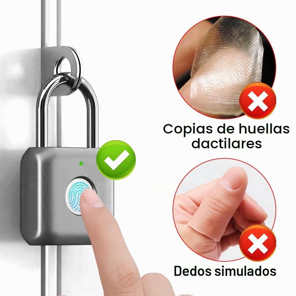 eLinkSmart - Candado de huella dactilar, candado de combinación sin llave, para gimnasio, taquilla, mochila, maleta, equipaje, candado de metal pequeño, P8, color gris