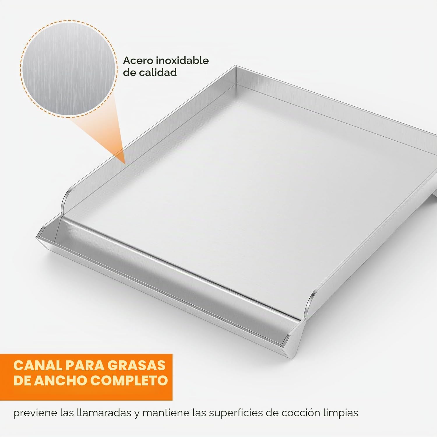 Onlyfire Plancha Universal de Acero Inoxidable para Quemador Lateral, Plancha de Barbacoa para Casi Todas Las Parrillas de Gas, 33 cm*28 cm | Plancha universal para la mayoría de parrillas de gas, rango de ajuste de ancho: 8.6 a 12.7 pulgadas